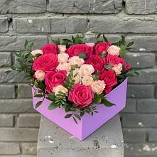 Цветочная композиция из Розы в коробке в Космодемьянский