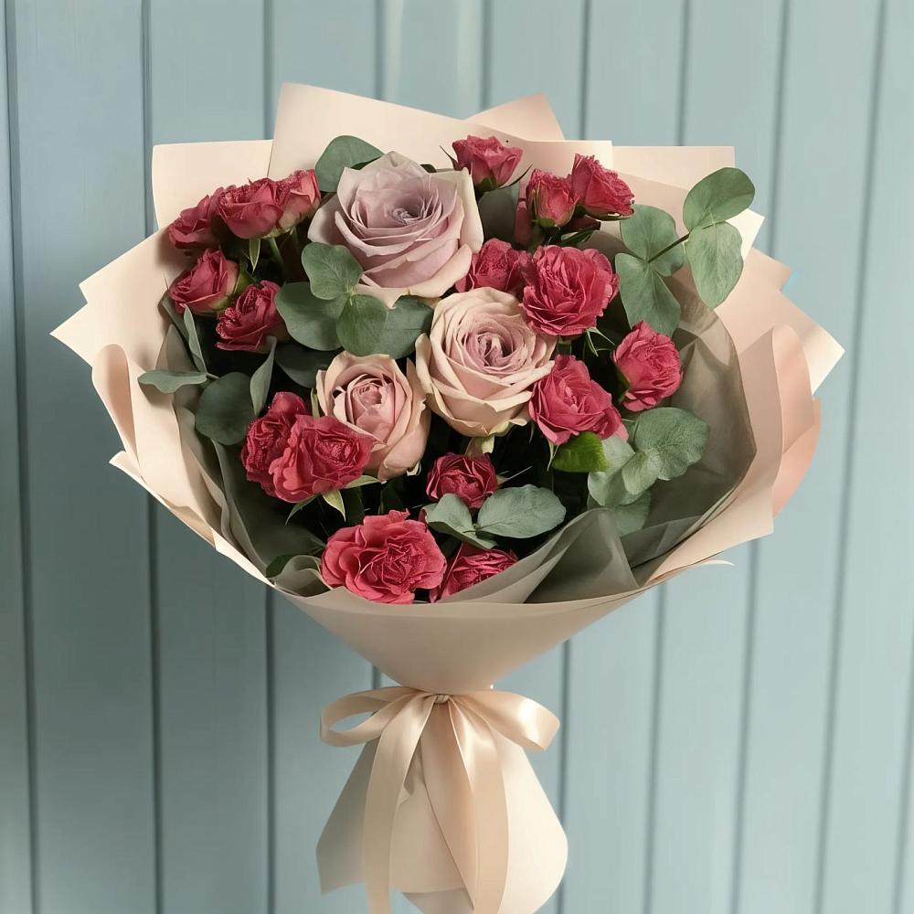 Букет цветов из: Гвоздики и Розы в Космодемьянский