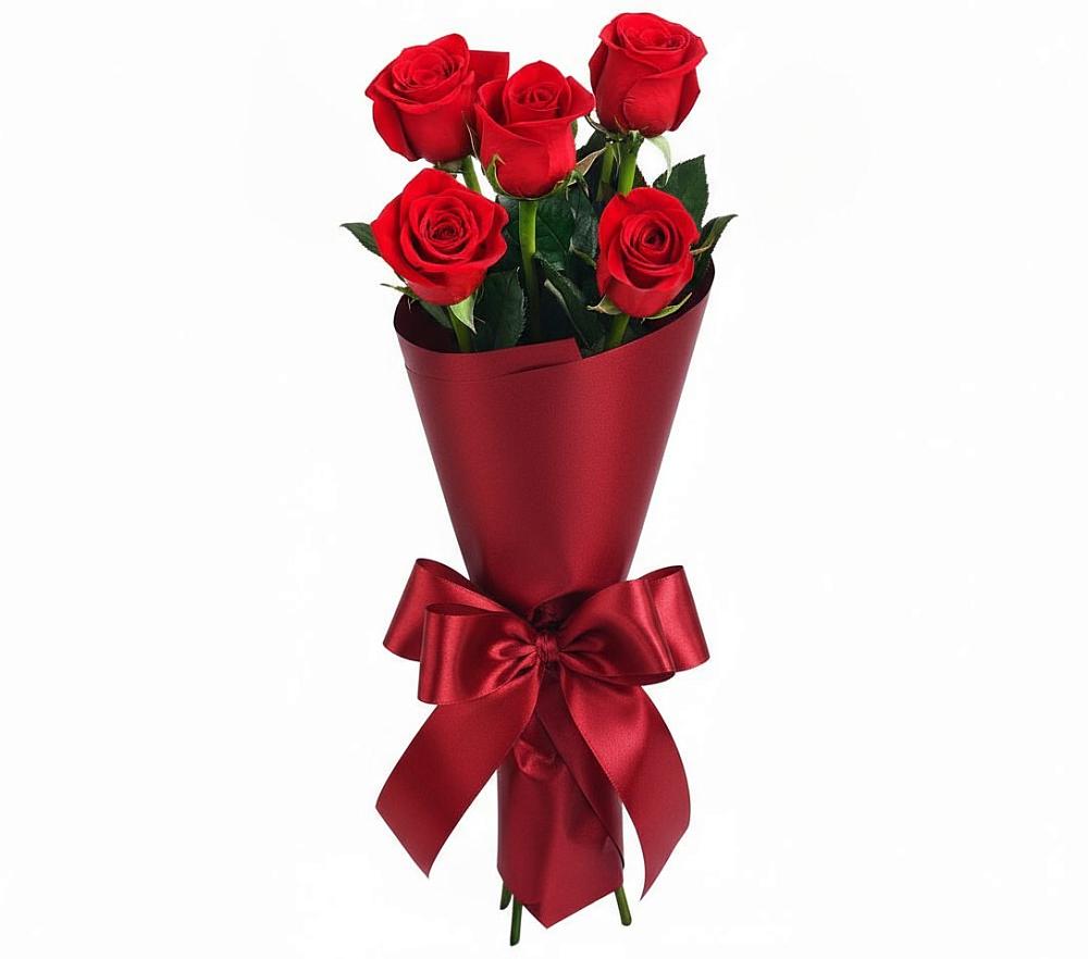 Букет 5 Красных роз Эдлесс Лав в Космодемьянский