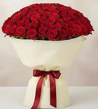 Букет 101 Красная роза Милано в Космодемьянский