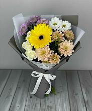 Букет цветов из:  Розы, Герберы и Хризантемы #REPLACE_PRED# Космодемьянский
