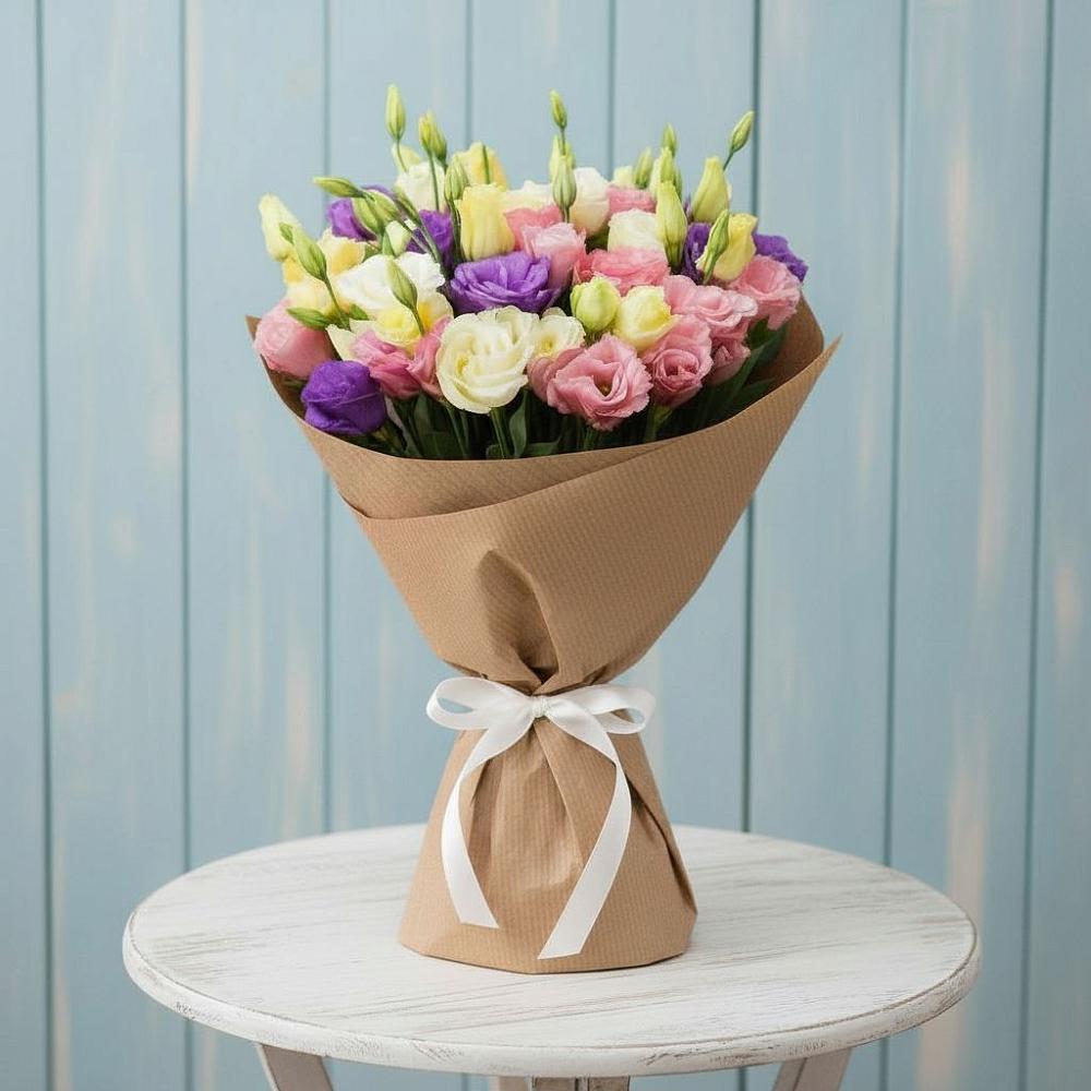 Букет цветов из: Лизиантусы в Космодемьянский