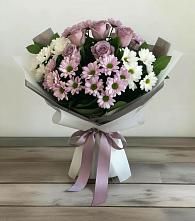 Букет цветов из:  Хризантемы и Розы в Космодемьянский