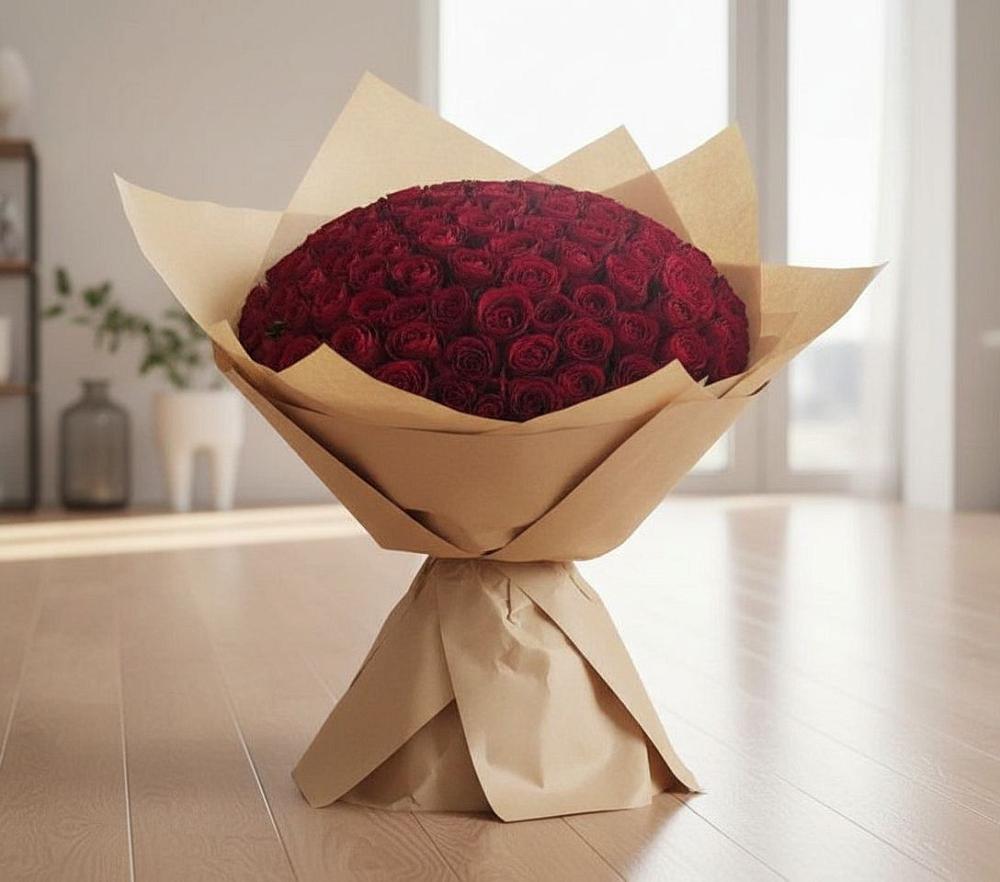 Букет 101 Красная роза в Космодемьянский