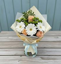 Букет цветов из:  Герберы, Розы и Хризантемы #REPLACE_PRED# Космодемьянский