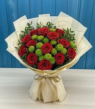 Букет цветов из:  Розы и Хризантемы в Космодемьянский