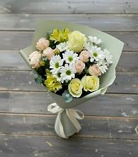 Букет цветов из:  Альстромерии, Розы и Хризантемы в Космодемьянский