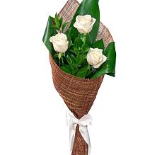 Букет 3 белые розы #REPLACE_PRED# Космодемьянский