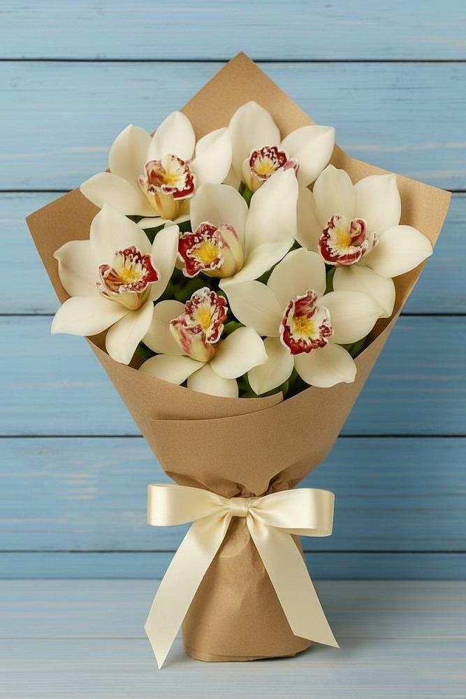 Букет цветов из: Орхидеи и Розы в Космодемьянский